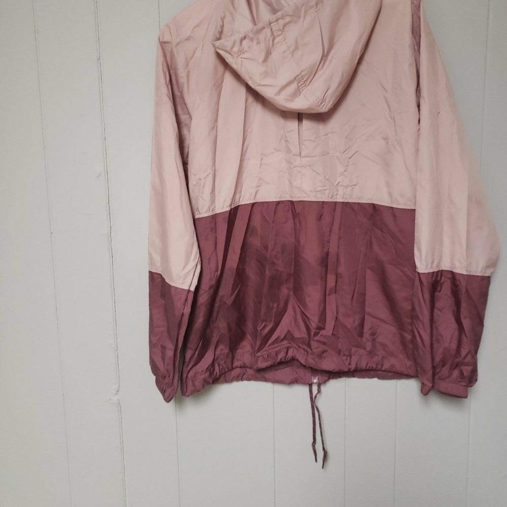 Columbia Womens Jacket size Small Pink Color Block Full Zip Wind Breaker Hooded - Picture 4 of 5